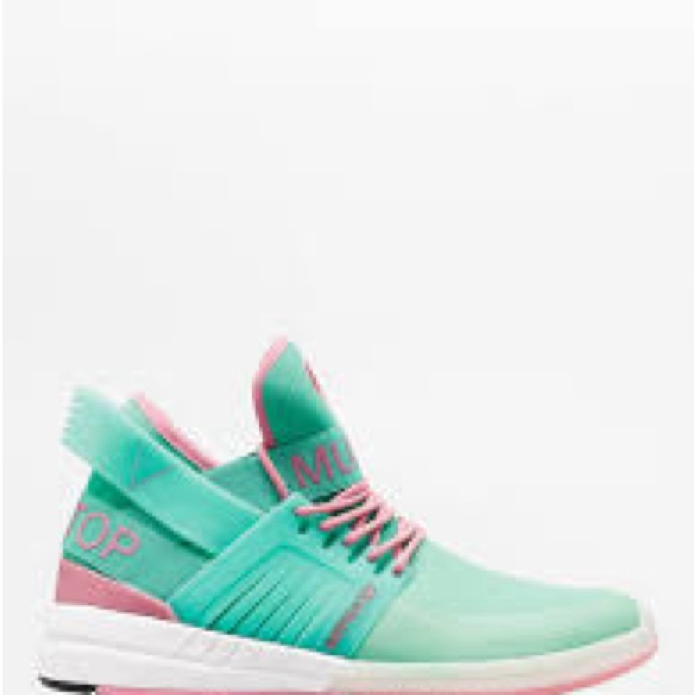 Supra Green and Pink Sneakers with Integrated Lacing